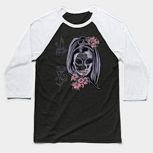 Pretty Sugarskull Baseball T-Shirt